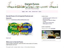 Tablet Screenshot of darwintunes.org